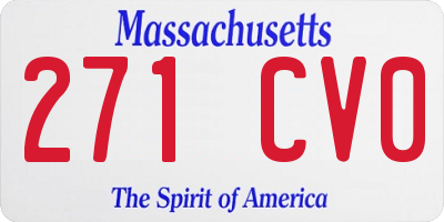 MA license plate 271CV0