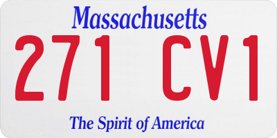MA license plate 271CV1