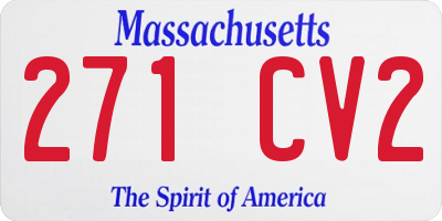 MA license plate 271CV2