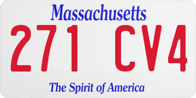 MA license plate 271CV4