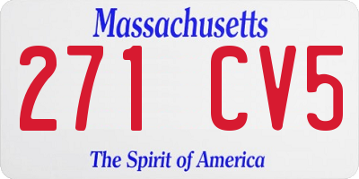 MA license plate 271CV5