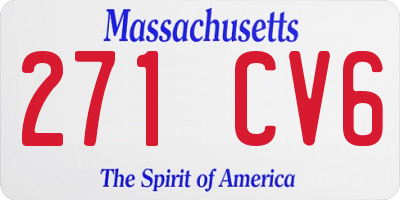MA license plate 271CV6