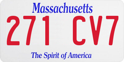 MA license plate 271CV7