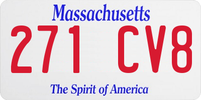 MA license plate 271CV8