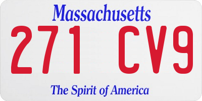 MA license plate 271CV9