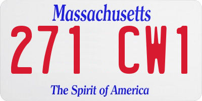 MA license plate 271CW1