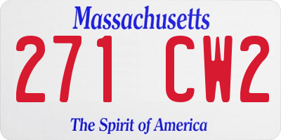 MA license plate 271CW2