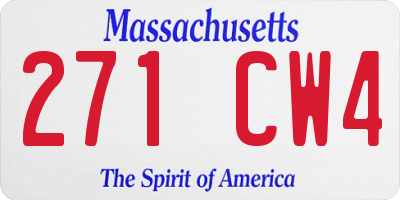 MA license plate 271CW4