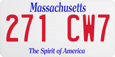 MA license plate 271CW7