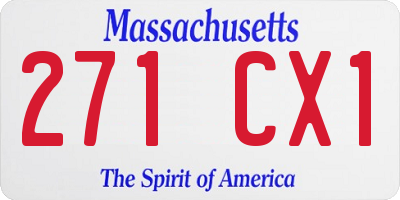 MA license plate 271CX1
