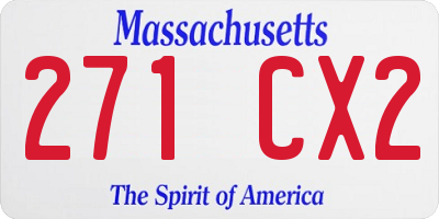 MA license plate 271CX2