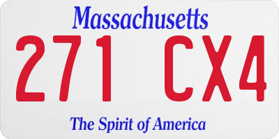 MA license plate 271CX4