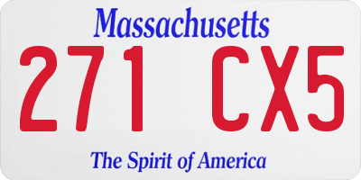 MA license plate 271CX5