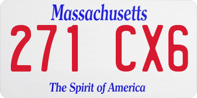 MA license plate 271CX6