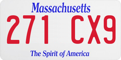 MA license plate 271CX9