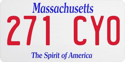 MA license plate 271CY0