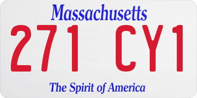 MA license plate 271CY1