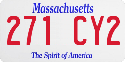 MA license plate 271CY2