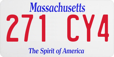 MA license plate 271CY4