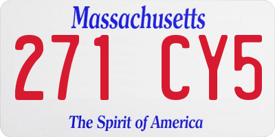 MA license plate 271CY5