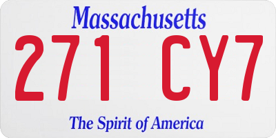 MA license plate 271CY7