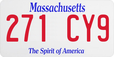 MA license plate 271CY9
