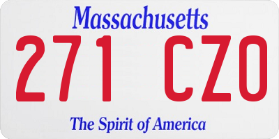 MA license plate 271CZ0