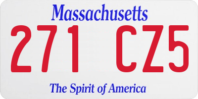 MA license plate 271CZ5