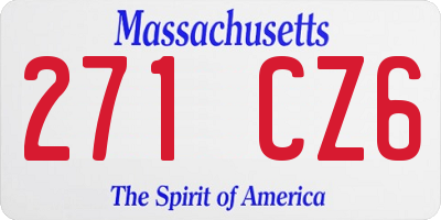 MA license plate 271CZ6