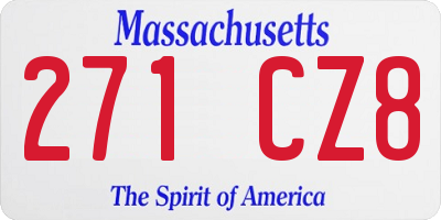 MA license plate 271CZ8
