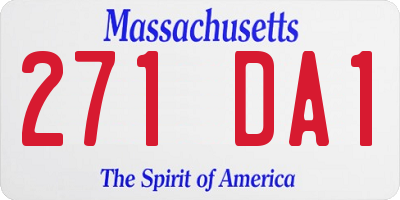 MA license plate 271DA1