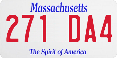 MA license plate 271DA4