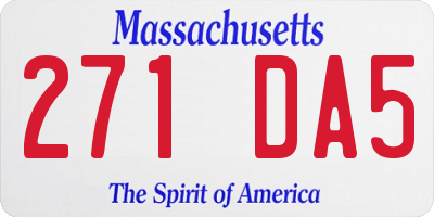 MA license plate 271DA5