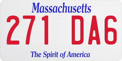 MA license plate 271DA6