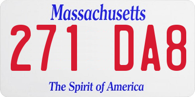 MA license plate 271DA8
