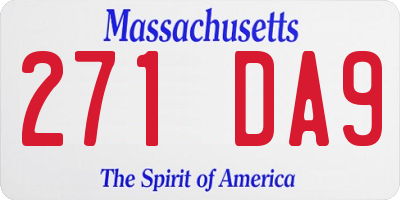 MA license plate 271DA9