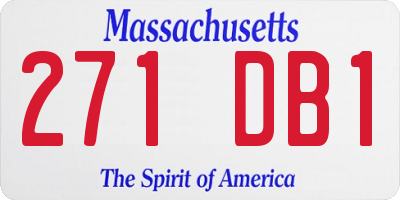 MA license plate 271DB1