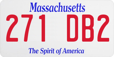 MA license plate 271DB2