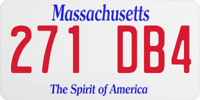 MA license plate 271DB4