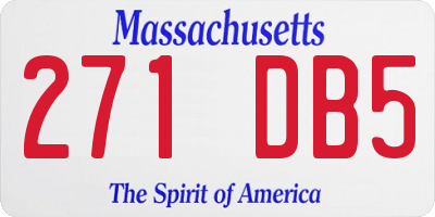 MA license plate 271DB5