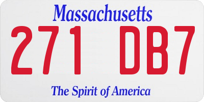 MA license plate 271DB7