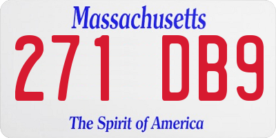 MA license plate 271DB9