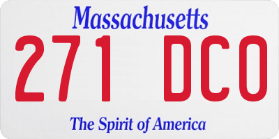 MA license plate 271DC0