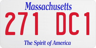 MA license plate 271DC1