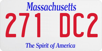 MA license plate 271DC2