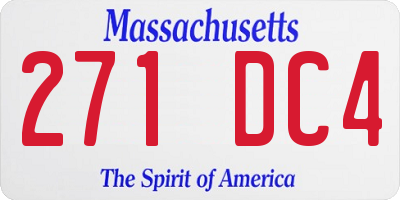 MA license plate 271DC4