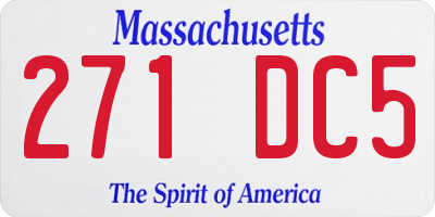 MA license plate 271DC5
