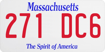 MA license plate 271DC6