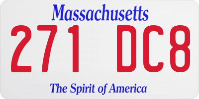 MA license plate 271DC8