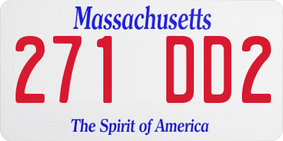 MA license plate 271DD2